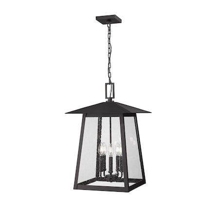 Z-Lite Rainer 5 Light Outdoor Chain Mount Ceiling Fixture, 15.5in. W x 24in. H, Black 5015CHXL-BK